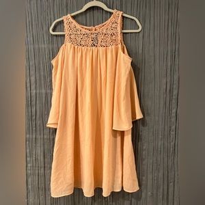 Peach Color Mid Thigh Dress